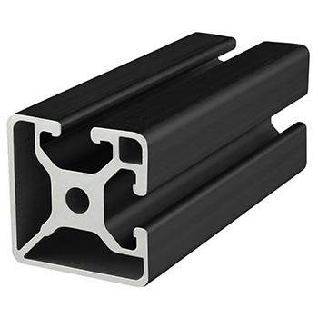 40mm X 40mm T-Slotted Profile - Two Adjacent Open T-Slots (40-4002-Black)