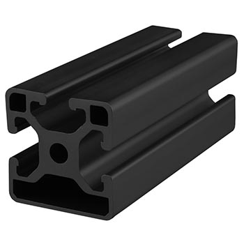 40mm X 40mm T-Slotted Profile - Three Adjacent Open T-Slots (40-4003-Black-FB)