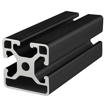 40mm X 40mm T-Slotted Profile - Three Adjacent Open T-Slots (40-4003-Black)