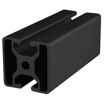 40mm X 40mm T-Slotted Profile - Two Opposite Open T-Slots (40-4004-Black-FB)