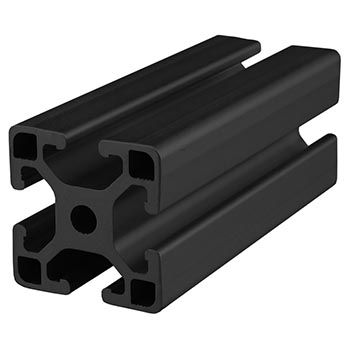 40mm X 40mm Lite T-Slotted Profile - Four Open T-Slots (40-4040-Lite-Black-FB)