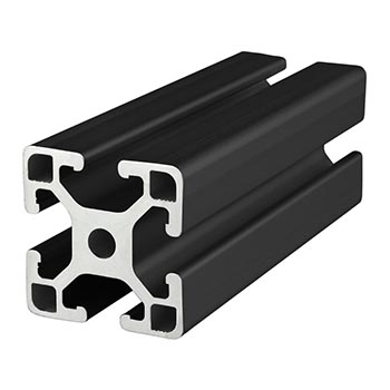 40mm X 40mm Lite T-Slotted Profile - Four Open T-Slots (40-4040-Lite-Black)