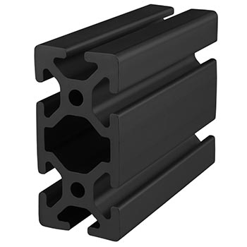 40mm X 80mm T-Slotted Profile - Six Open T-Slots (40-4080-Black-FB)