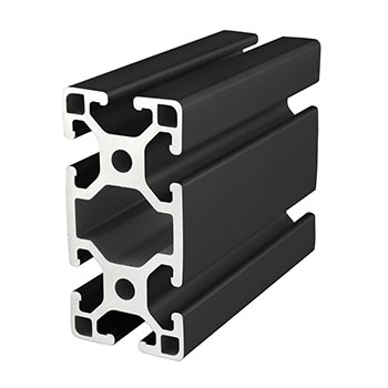 40mm X 80mm Lite T-Slotted Profile - Six Open T-Slots (40-4080-Lite-Black)