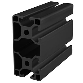 40mm X 80mm Lite T-Slotted Profile - Four Adjacent Open T-Slots (40-4084-Lite-Black-FB)