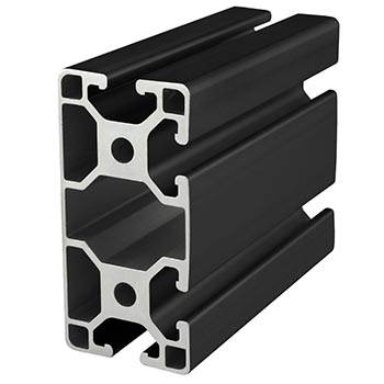 40mm X 80mm Lite T-Slotted Profile - Four Adjacent Open T-Slots (40-4084-Lite-Black)