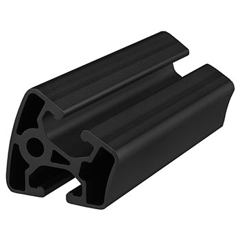 40mm T-Slotted Profile 30 Degree Outside Radius - Two Opposite Open T-Slots (40-4093-Black-FB)