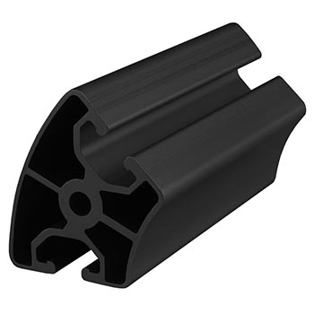 40mm T-Slotted Profile 45 Degree Outside Radius - Two Opposite Open T-Slots (40-4094-Black-FB)