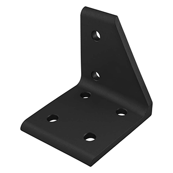 40 Series 6 Hole - Left Aligned Inside Corner Bracket (40-4309-Black)