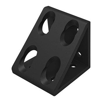 40 Series 8 Hole - Gusseted Inside Corner Bracket (40-4338-Black)