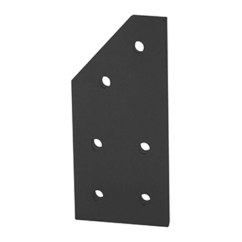 40 Series 6 Hole - 45 Degree Angled Flat Plate (40-4345-Black)