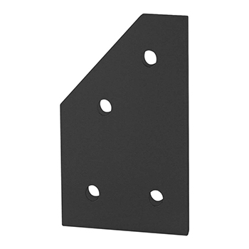 40 Series 4 Hole - 45 Degree Angled Flat Plate (40-4346-Black)