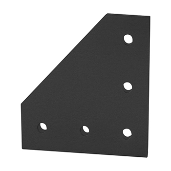 40 Series 5 Hole - 90 Degree Angled Flat Plate (40-4351-Black)