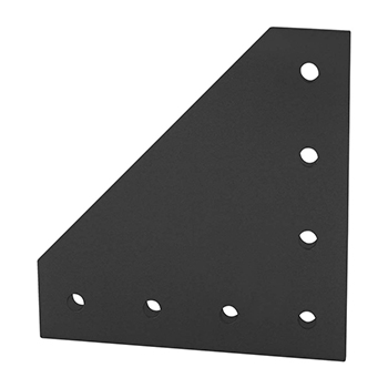 40 Series 7 Hole - 90 Degree Angled Squared Flat Plate (40-4352-Black)