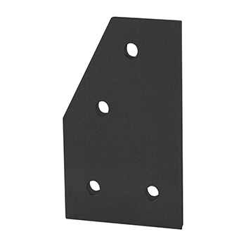 40 Series 4 Hole - 60 Degree Angled Flat Plate (40-4361-Black)