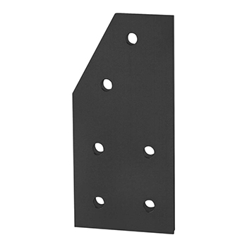 40 Series 6 Hole - 60 Degree Angled Flat Plate (40-4362-Black)