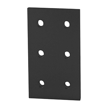 40 Series 6 Hole - Rectangular Flat Plate (40-4366-Black)