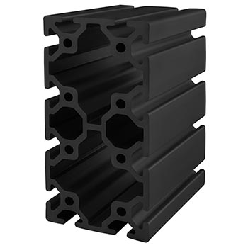 80mm X 160mm T-Slotted Profile - Twelve Open T-Slots (40-8016-Black-FB)