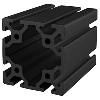 80mm X 80mm T-Slotted Profile - Eight Open T-Slots (40-8080-Black-FB)