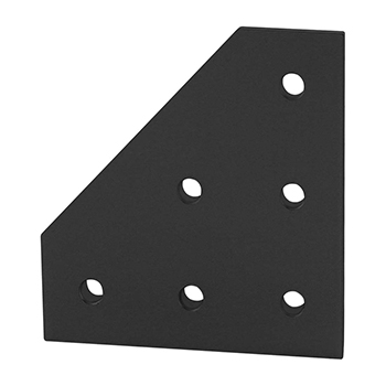 15 Series 6 Hole - 90 Degree Angled Squared Flat Plate (4461-Black)