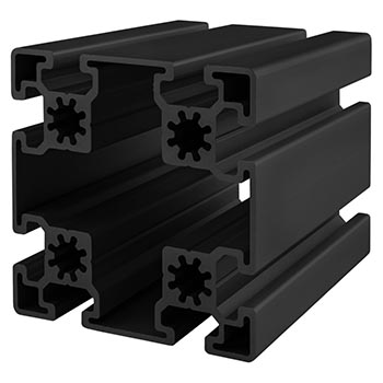 90mm X 90mm T-Slotted Profile - Eight Open T-Slots (45-9090-Black-FB)