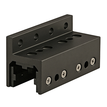 10 Series 3 Slot Mount - Single Flange Long Standard Linear Bearing with Brake Holes (6416-Black)