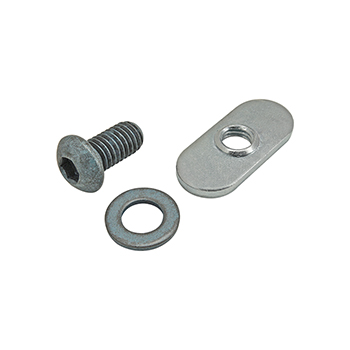 Bolt Assembly: M6 x 12.00mm Blue BHSCS with Washer and Slide-In Economy T-Nut - Centered Thread - Bright Zinc (75-3408)