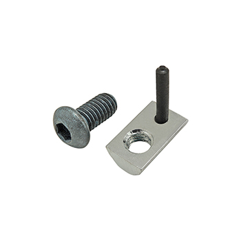 Bolt Assembly: M6 x 12.00mm Blue BHSCS with Roll-In T-Nut with Flex Handle - Bright Zinc (75-3436)