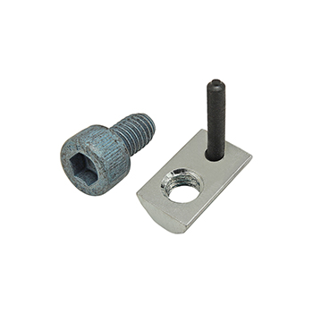 Bolt Assembly: M6 x 10.00mm Blue SHCS with Roll-In T-Nut with Flex Handle - Bright Zinc (75-3442)