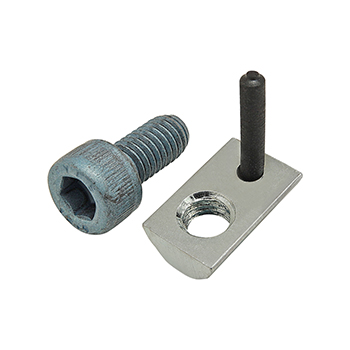 Bolt Assembly: M6 x 12.00mm Blue SHCS with Roll-In T-Nut with Flex Handle - Bright Zinc (75-3443)