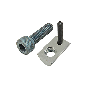 Bolt Assembly: M6 x 20.00mm Blue SHCS and Roll-In T-Nut with Flex Handle - Bright Zinc (75-3445)