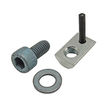 Bolt Assembly: M6 x 12.00mm Blue SHCS with Washer and Roll-In T-Nut with Flex Handle - Bright Zinc (75-3450)