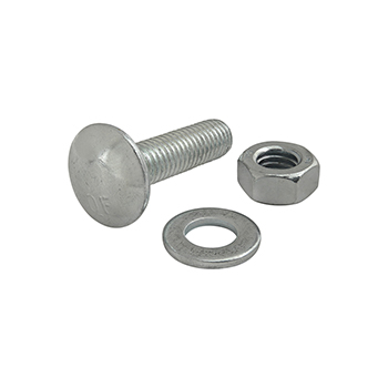 Bolt Assembly: M8 x 30.00mm Bright Slide-In Flanged Economy T-Slot Stud with Washer and Hex Nut - Bright Zinc (75-3502)