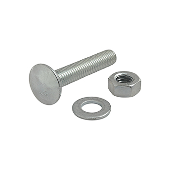 Bolt Assembly: M8 x 45.00mm Bright Slide-In Flanged Economy T-Slot Stud with Washer and Hex Nut - Bright Zinc (75-3504)