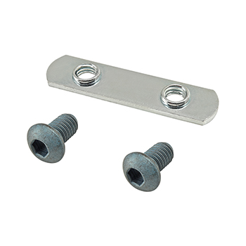 Bolt Assembly: (2) M6 x 10.00mm Blue BHSCS and Double Slide-In Economy T-Nut - Bright Zinc (75-3509)