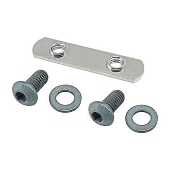 Bolt Assembly: (2) M6 x 12.00mm Blue BHSCS with (2) Washer and Double Slide-In Economy T-Nut - Bright Zinc (75-3511)