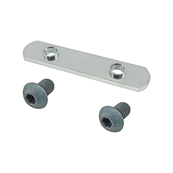 Bolt Assembly: (2) M8 x 12.00mm Blue BHSCS with Double Slide-In Economy T-Nut - Bright Zinc (75-3512)