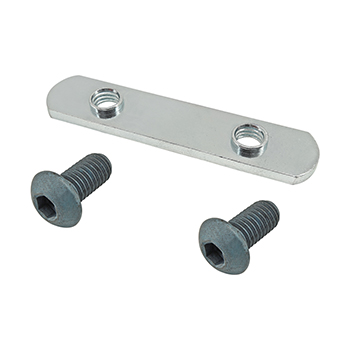 Bolt Assembly: (2) M8 x 16.00mm Blue BHSCS with Double Slide-In Economy T-Nut - Bright Zinc (75-3513)