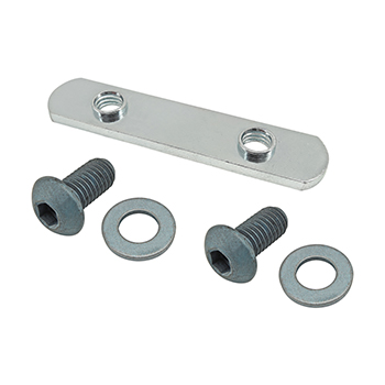 Bolt Assembly: (2) M8 x 16.00mm Blue BHSCS with (2) Washer and Double Slide-In Economy T-Nut - Bright Zinc (75-3514)