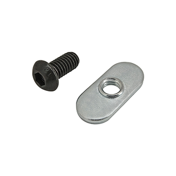 Bolt Assembly: M6 x 12.00mm Black BHSCS with Slide-In Economy T-Nut - Centered Thread - Bright Zinc (75-3516)