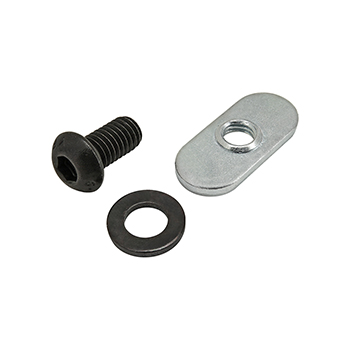 Bolt Assembly: M6 x 12.00mm Black BHSCS with Washer and Slide-In Economy T-Nut - Centered Thread - Bright Zinc (75-3518)