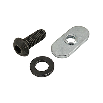 Bolt Assembly: M6 x 16.00mm Black BHSCS with Washer and Slide-In Economy T-Nut - Centered Thread - Bright Zinc (75-3519)