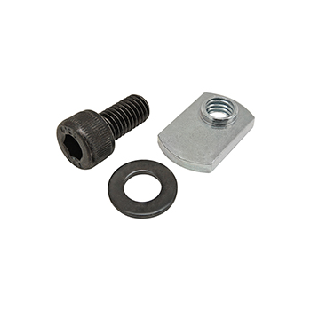 Bolt Assembly: M8 x 16.00mm Black SHCS with Washer and Slide-In Economy T-Nut - Offset Thread - Bright Zinc (75-3534)