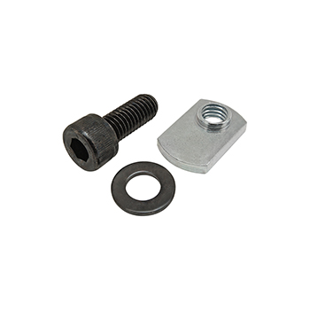 Bolt Assembly: M8 x 20.00mm Black SHCS with Washer and Slide-In Economy T-Nut - Offset Thread - Bright Zinc (75-3535)