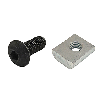 Bolt Assembly: M5 x 12.00mm Black BHSCS with Standard Slide-In T-Nut - Bright Zinc (75-3539)