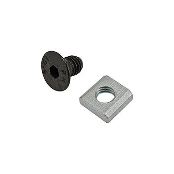 Bolt Assembly: M5 x 8.00mm Black FHSCS with Slide-In Economy T-Nut Block - Bright Zinc (75-3571)