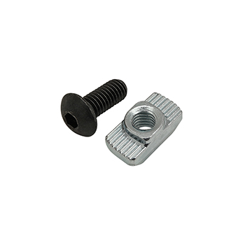 Bolt Assembly: M5 x 12.00mm Black BHSCS with Standard Drop-In T-Nut - Bright Zinc (75-3583)