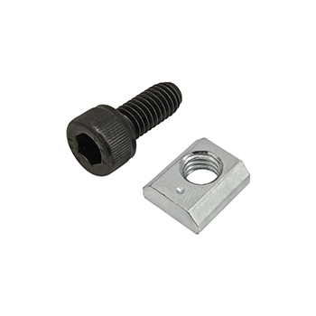 Bolt Assembly: M6 x 14.00mm Black SHCS with Standard Drop-In T-Nut - Bright Zinc (75-3592)