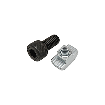 Bolt Assembly: M8 x 16.00mm Black SHCS with Standard Drop-In T-Nut - Bright Zinc (75-3623)