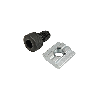 Bolt Assembly: M8 x 12.00mm Black SHCS with Self-Aligning Slide-In T-Nut - Bright Zinc (75-3624)